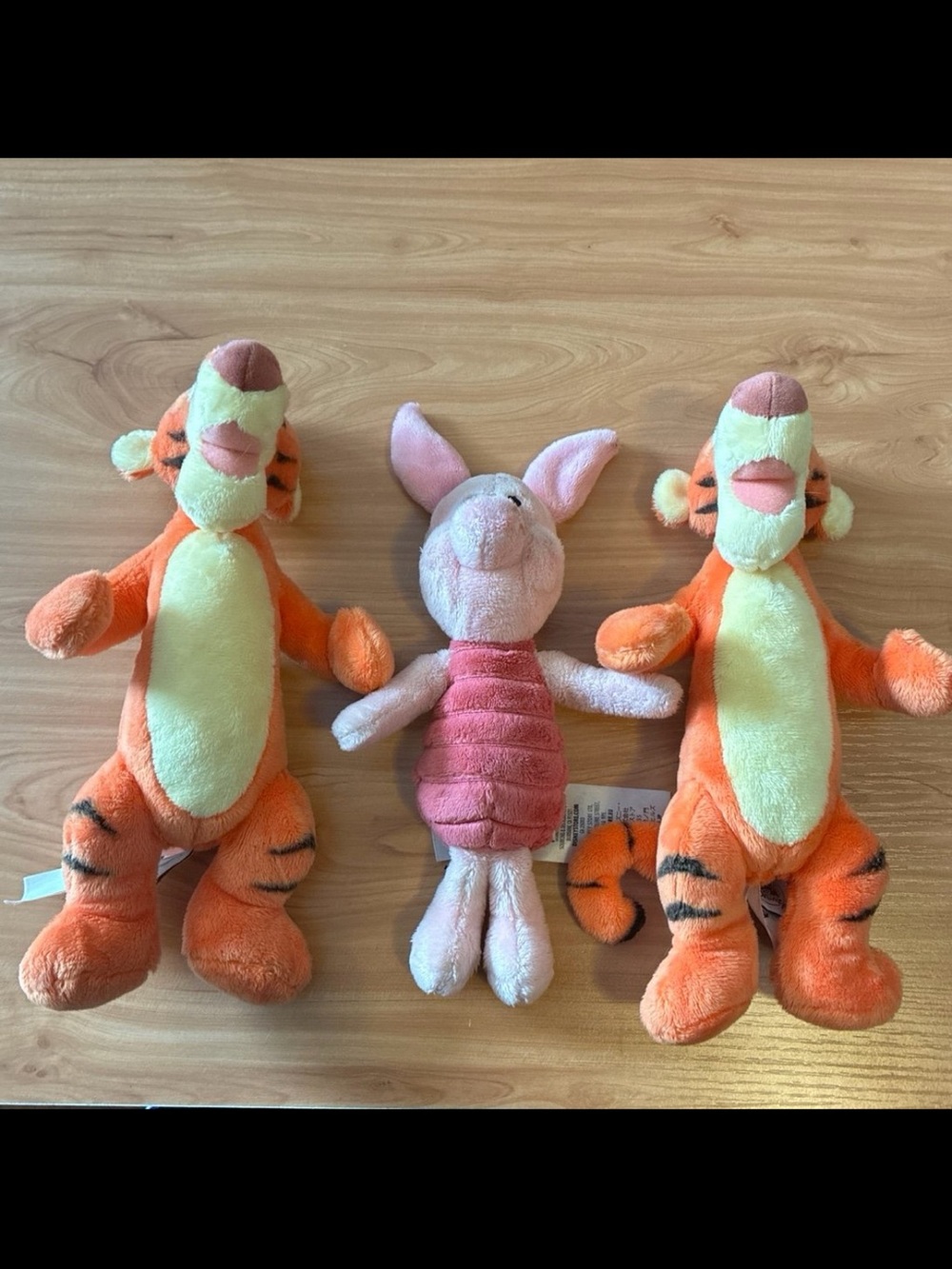 Disney Piglet & Twin Tigger Plushes - Pink, Orange & Yellow